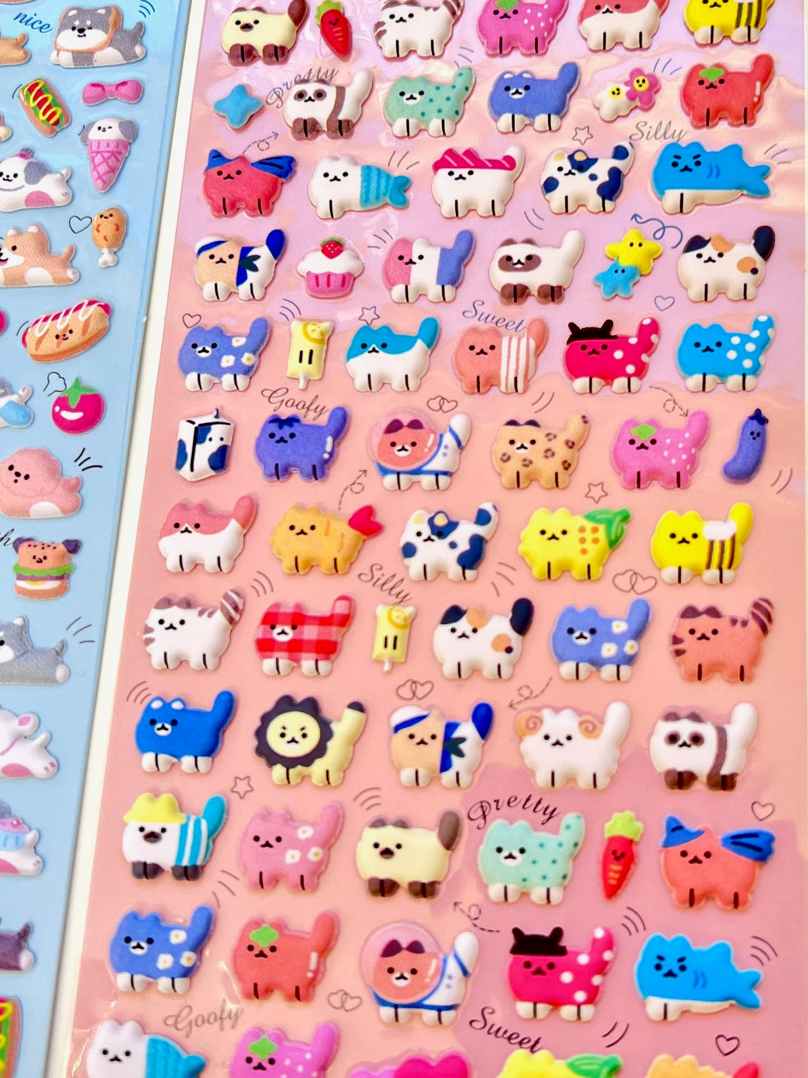 11082 Tiny Puffy Cat Dog Rabbit Stickers-12