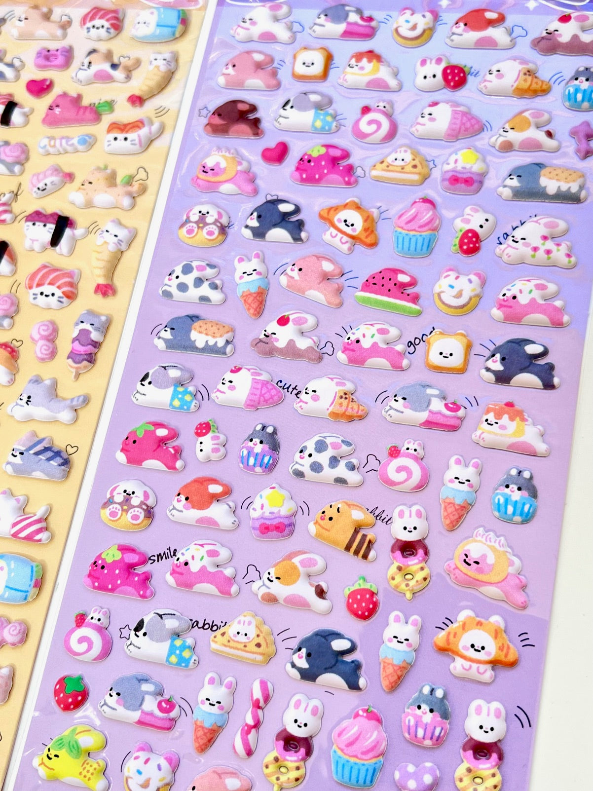 11082 Tiny Puffy Cat Dog Rabbit Stickers-12