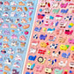 11082 Tiny Puffy Cat Dog Rabbit Stickers-12
