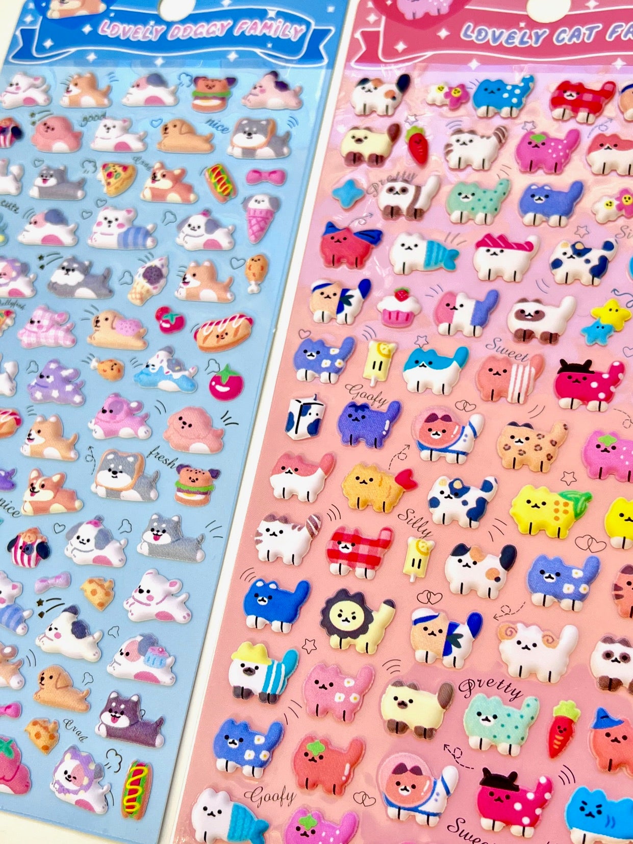 11082 Tiny Puffy Cat Dog Rabbit Stickers-12