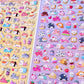 11082 Tiny Puffy Cat Dog Rabbit Stickers-12