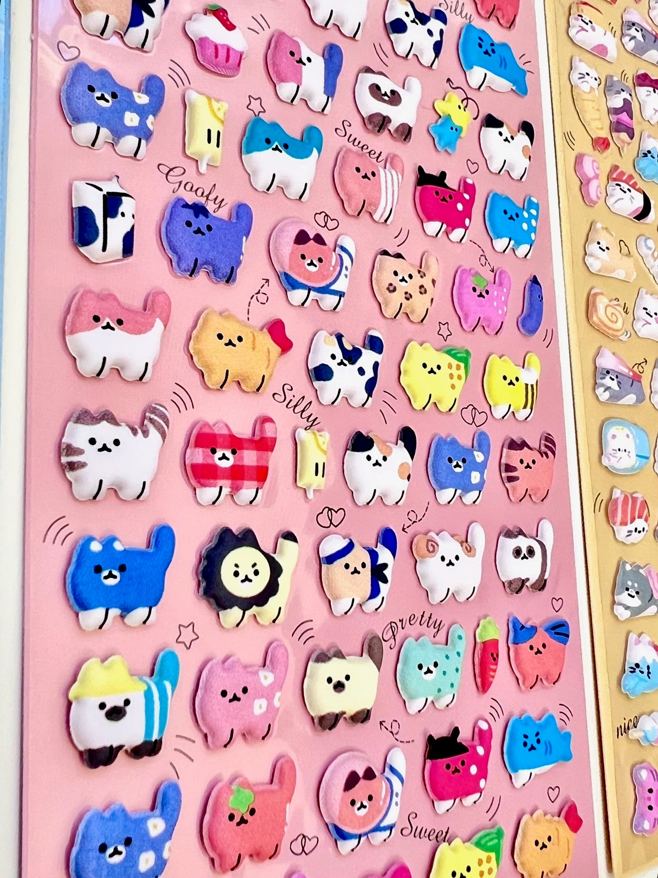 11082 Tiny Puffy Cat Dog Rabbit Stickers-12