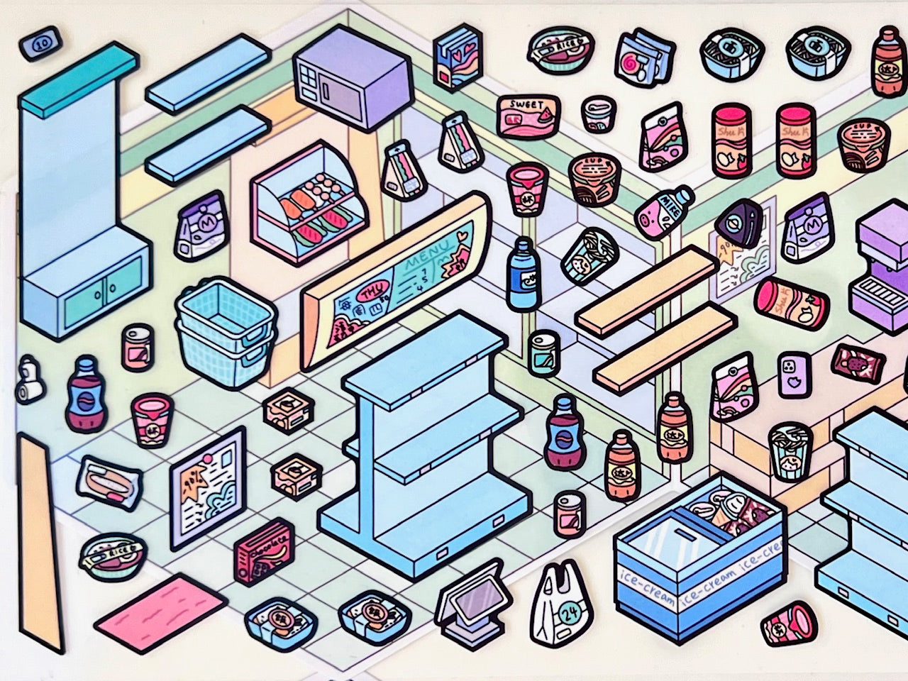 11071 3D Diorama Stickers-12