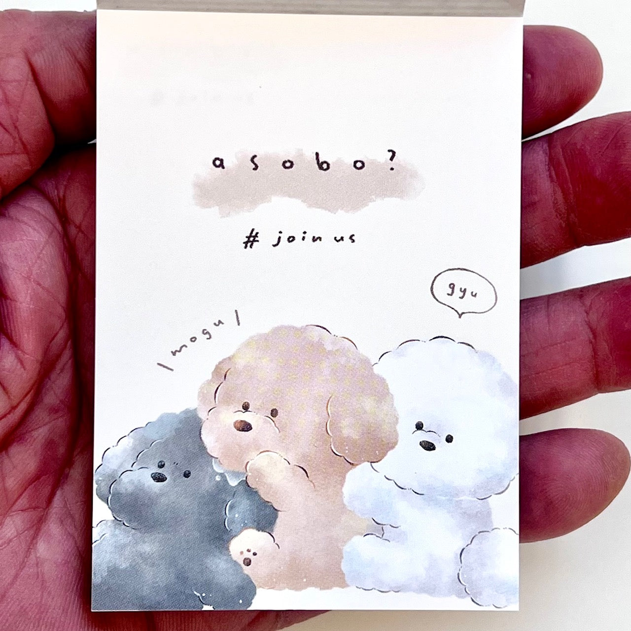 217419 Poodle Puppy Hug Mini Notepad-10