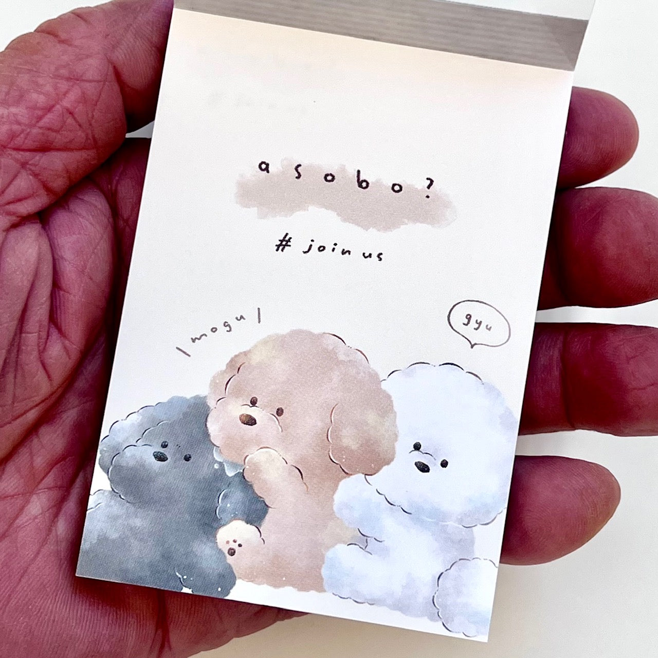 217419 Poodle Puppy Hug Mini Notepad-10