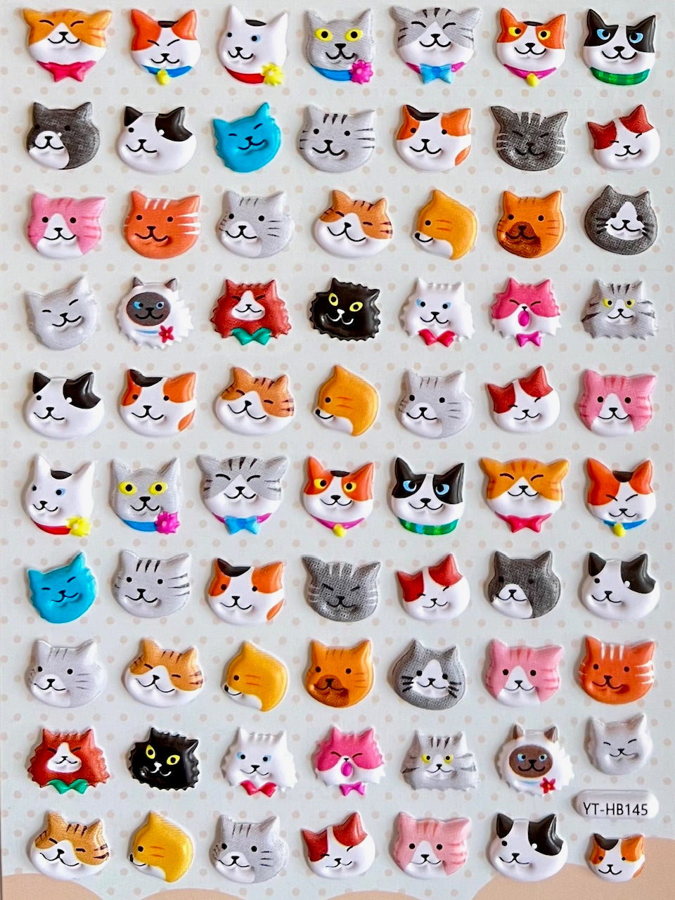 Cute 3D Puffy Cat Stickers For Kids - Feline Kitty Designs, Craft Scrapbook Decor