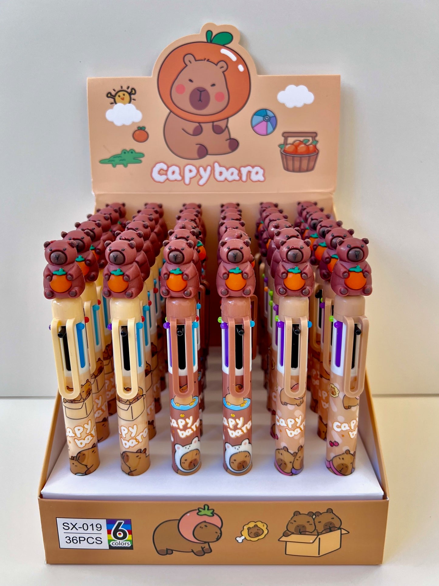 23021 CAPYBARA 6-COLOR RETRACTABLE BALL PEN-36