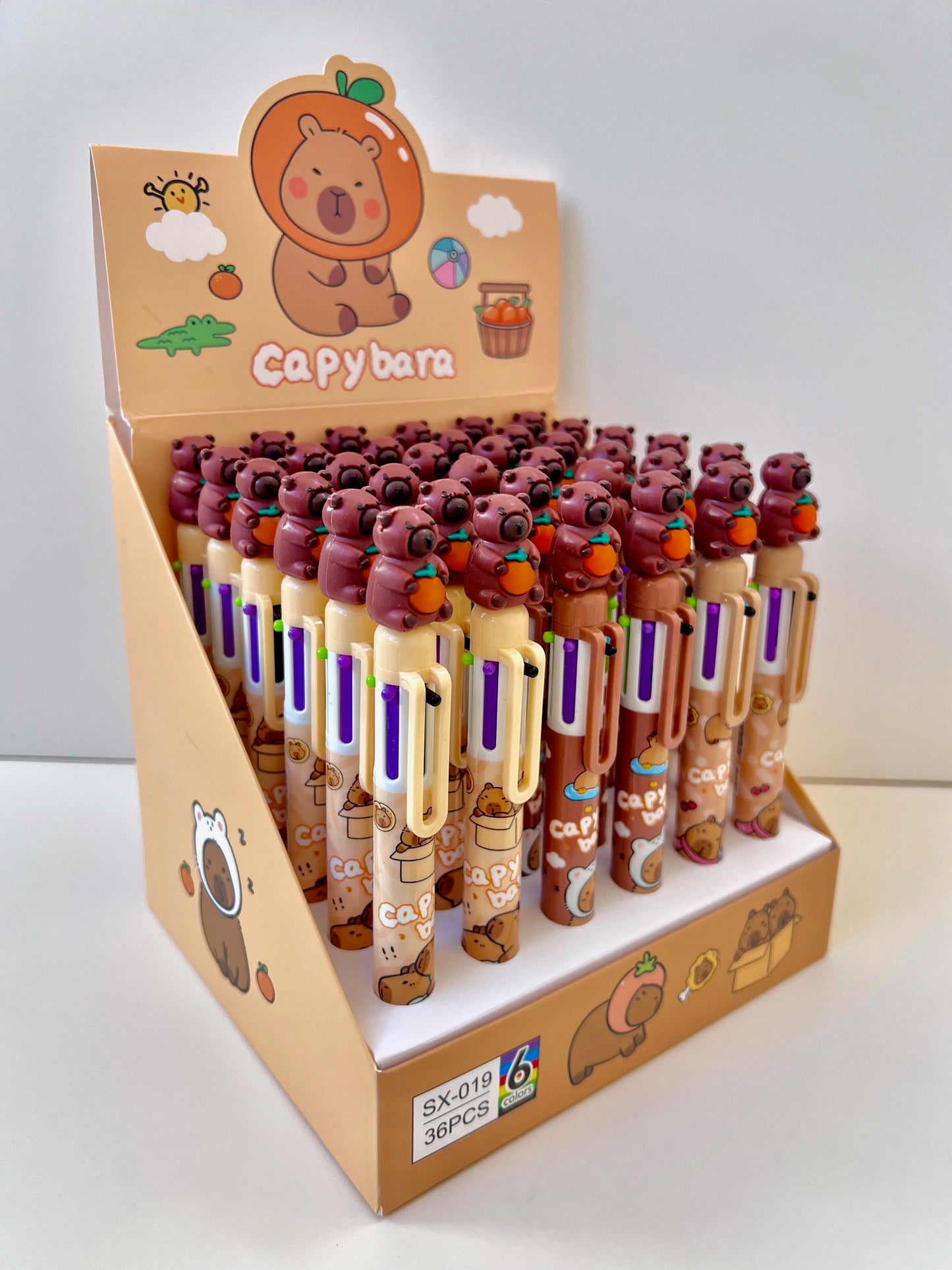 23021 CAPYBARA 6-COLOR RETRACTABLE BALL PEN-36