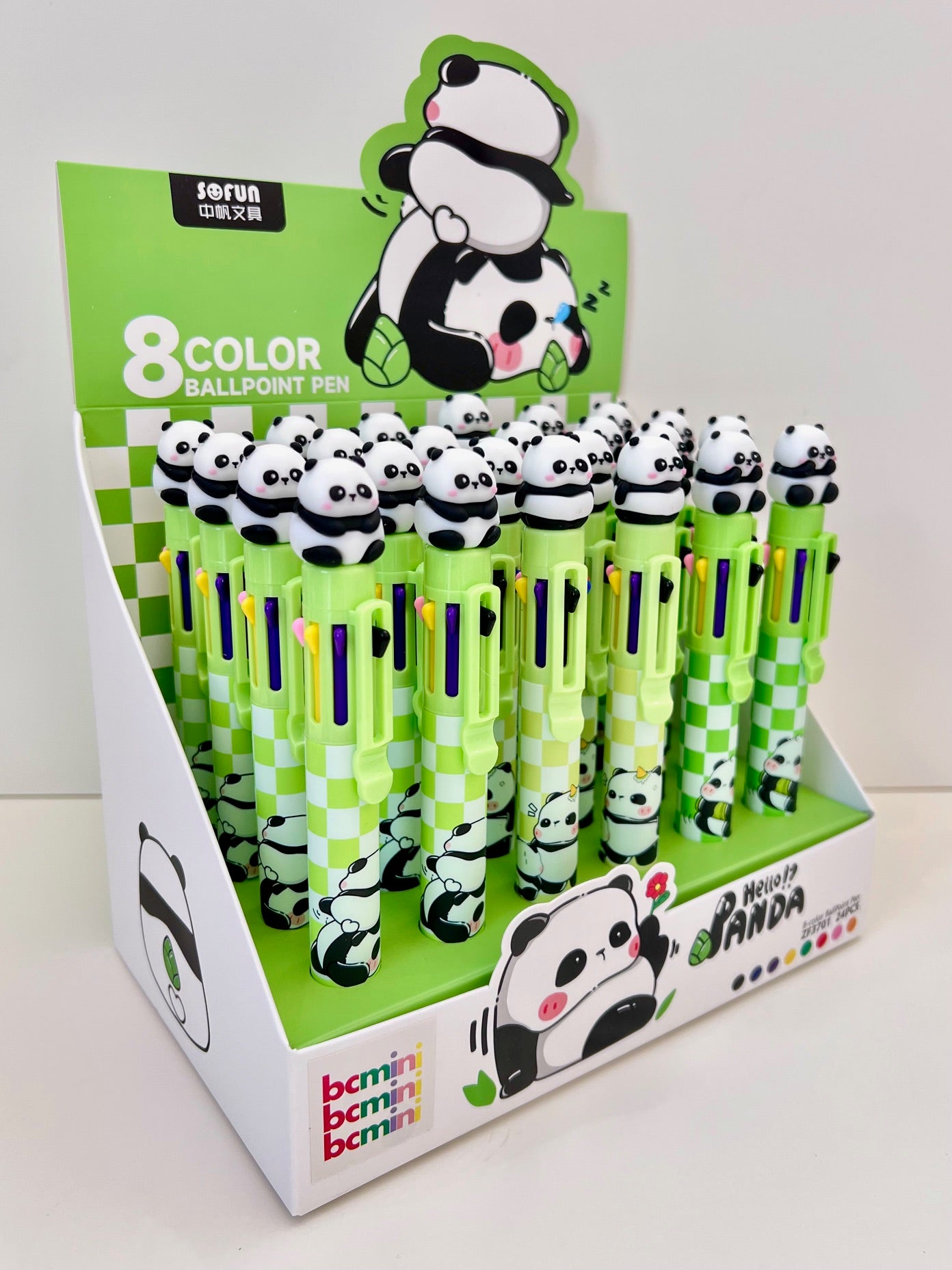 23023 PANDA 8-COLOR RETRACTABLE BALL PEN-24