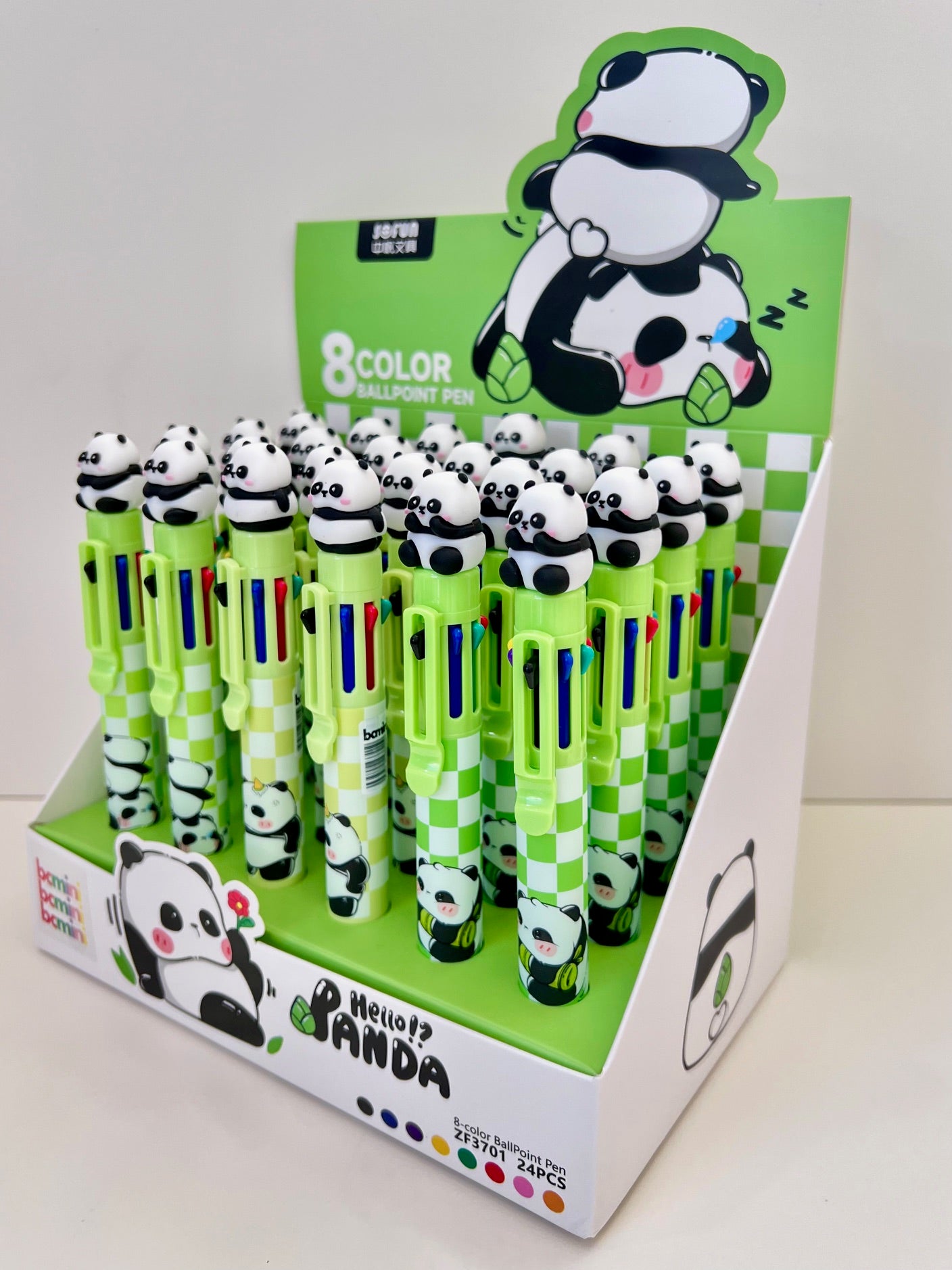 23023 PANDA 8-COLOR RETRACTABLE BALL PEN-24