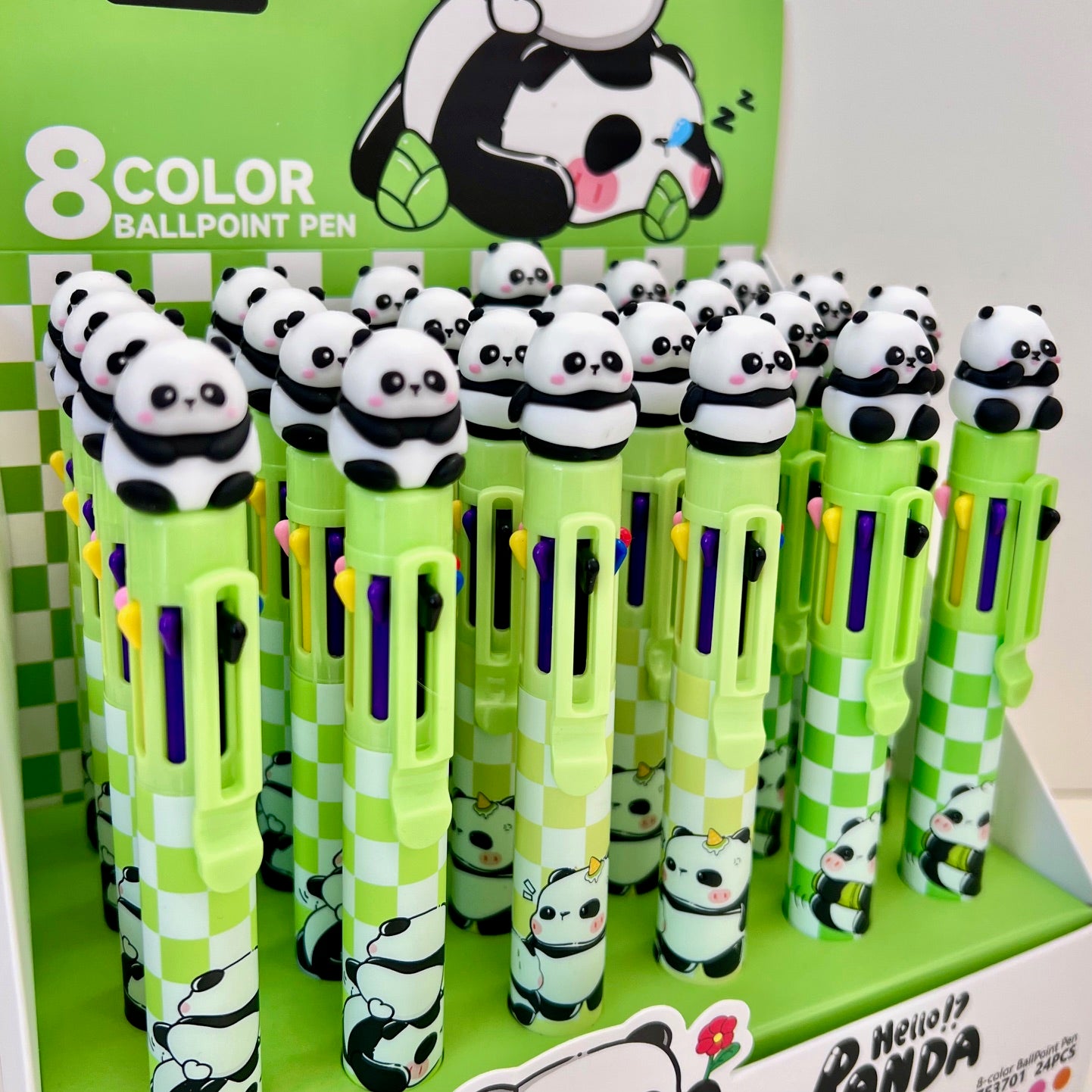 23023 PANDA 8-COLOR RETRACTABLE BALL PEN-24