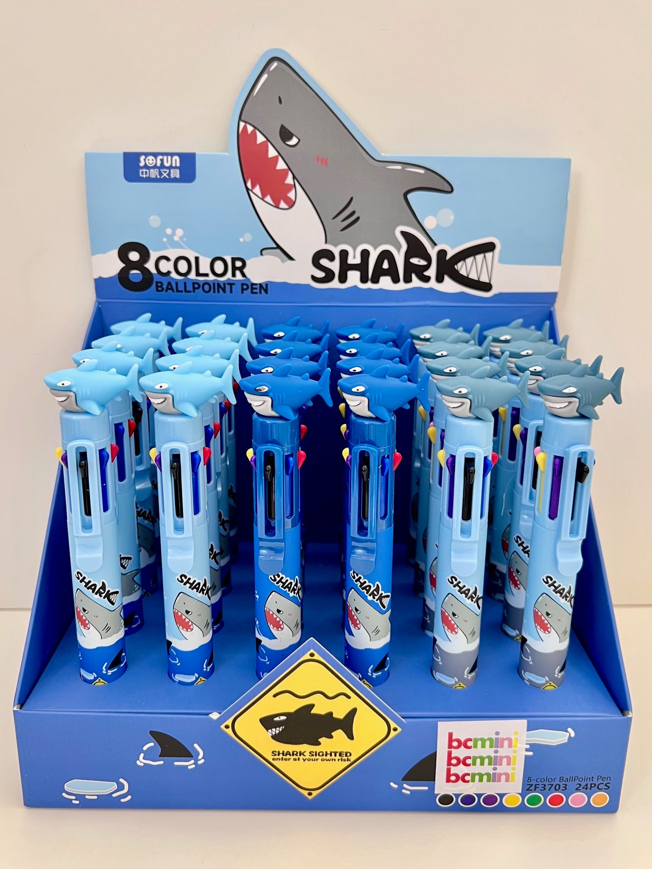 23024 SHARK 8-COLOR RETRACTABLE BALL PEN-24