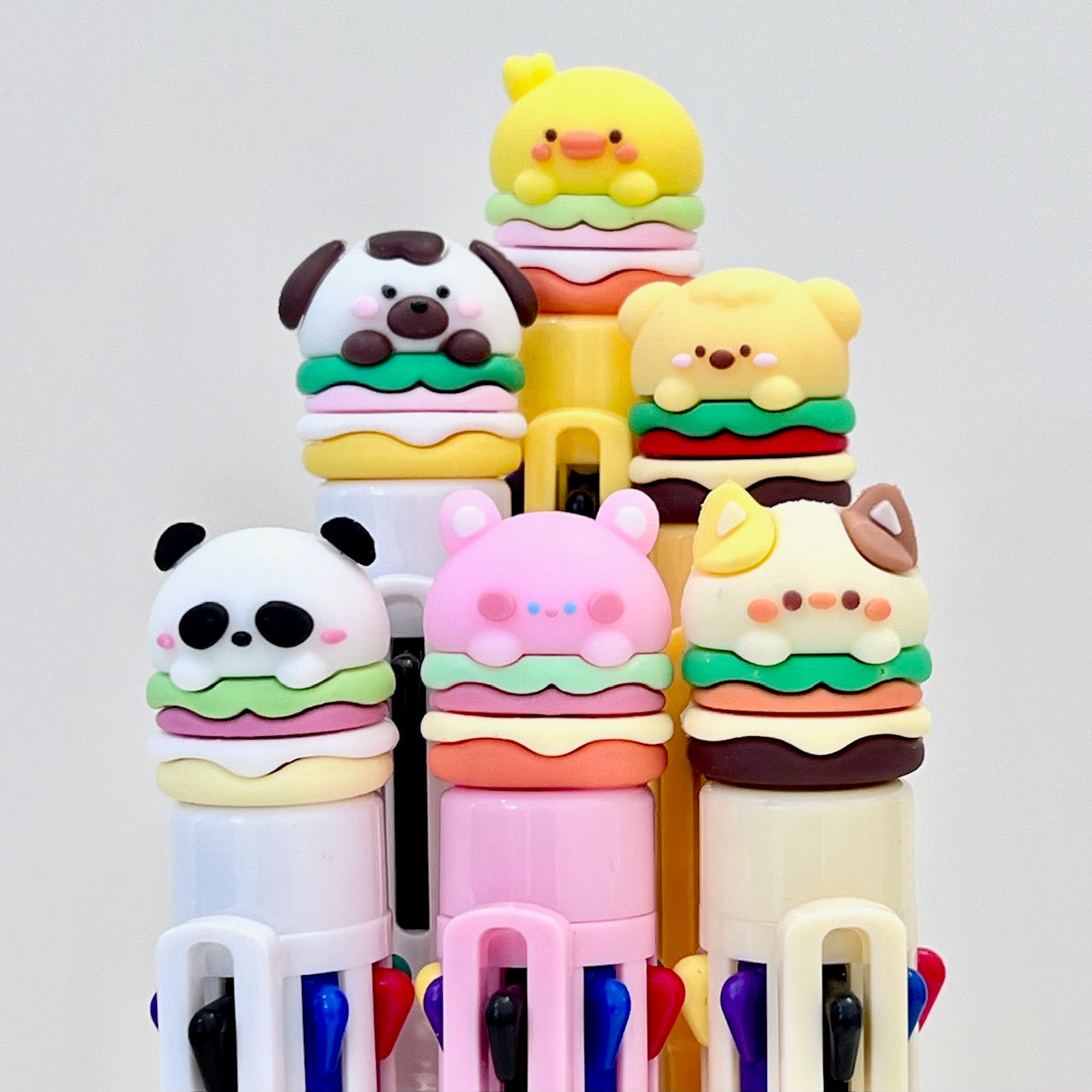 23027 ANIMAL BURGER 8-COLOR RETRACTABLE BALL PEN-24