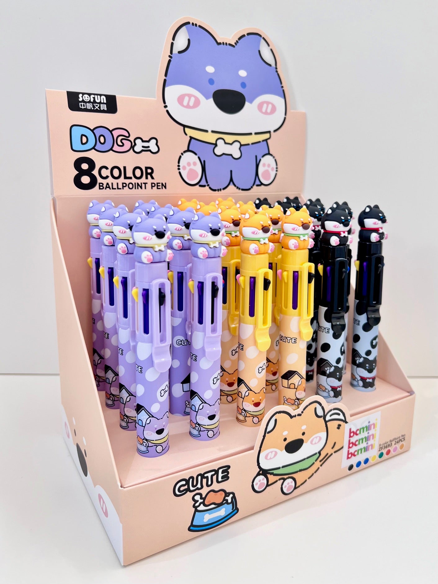 23028 DOG 8-COLOR RETRACTABLE BALL PEN-24