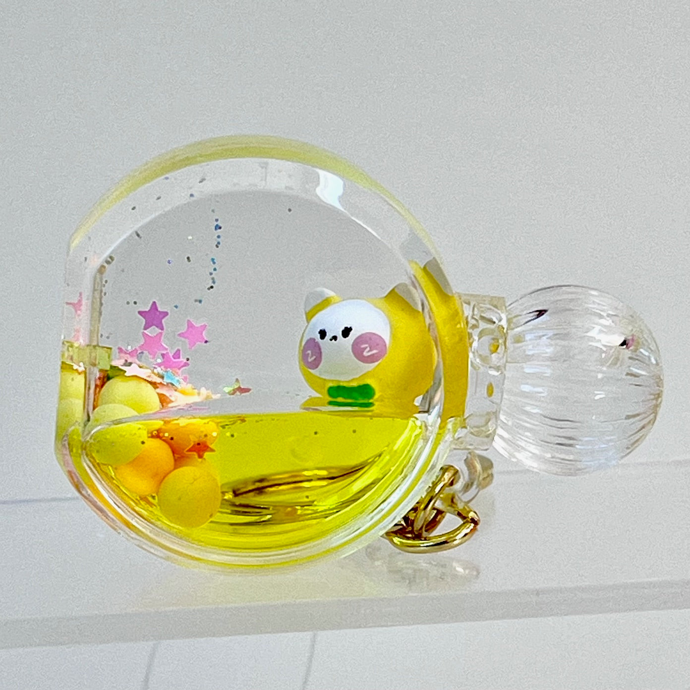 12114 KITTY PERFUME BOTTLE FLOATY KEY CHARM-12