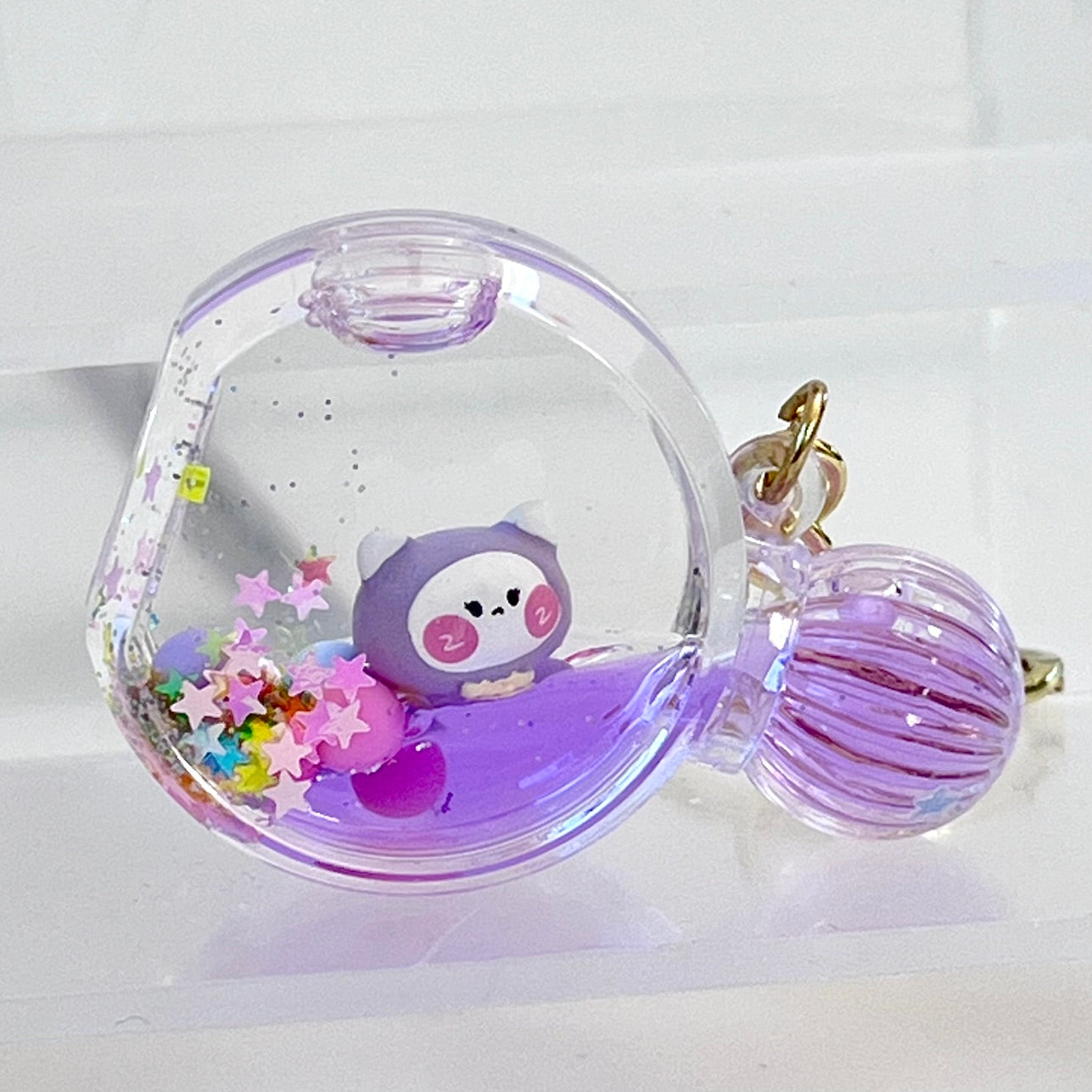 12114 KITTY PERFUME BOTTLE FLOATY KEY CHARM-12