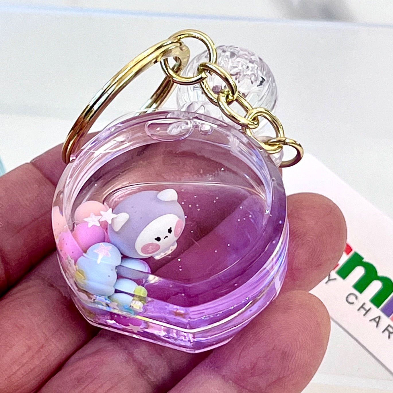 12114 KITTY PERFUME BOTTLE FLOATY KEY CHARM-12