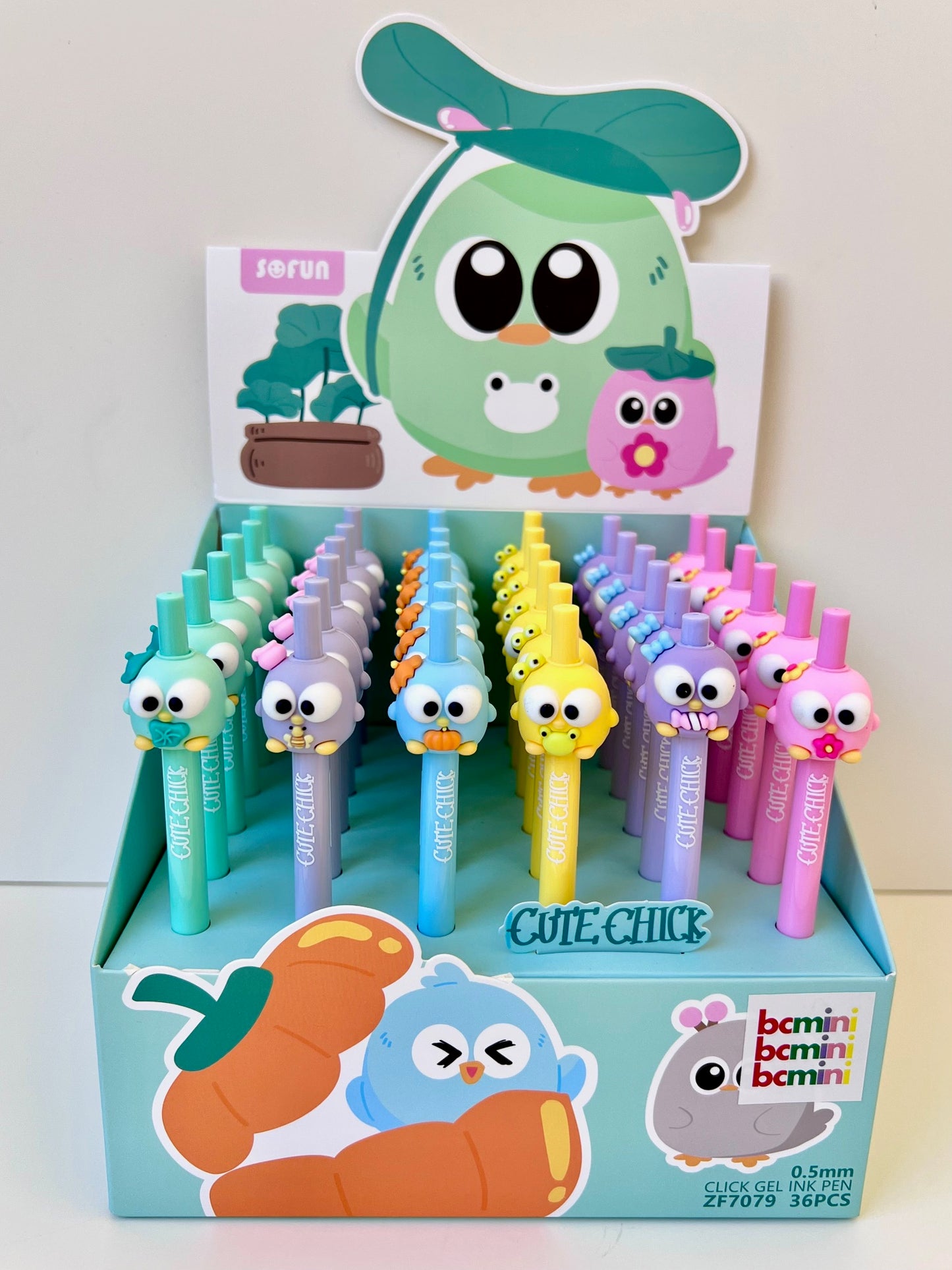 22673 CUTE BIRD CHICKS RETRACTABLE GEL PEN-36