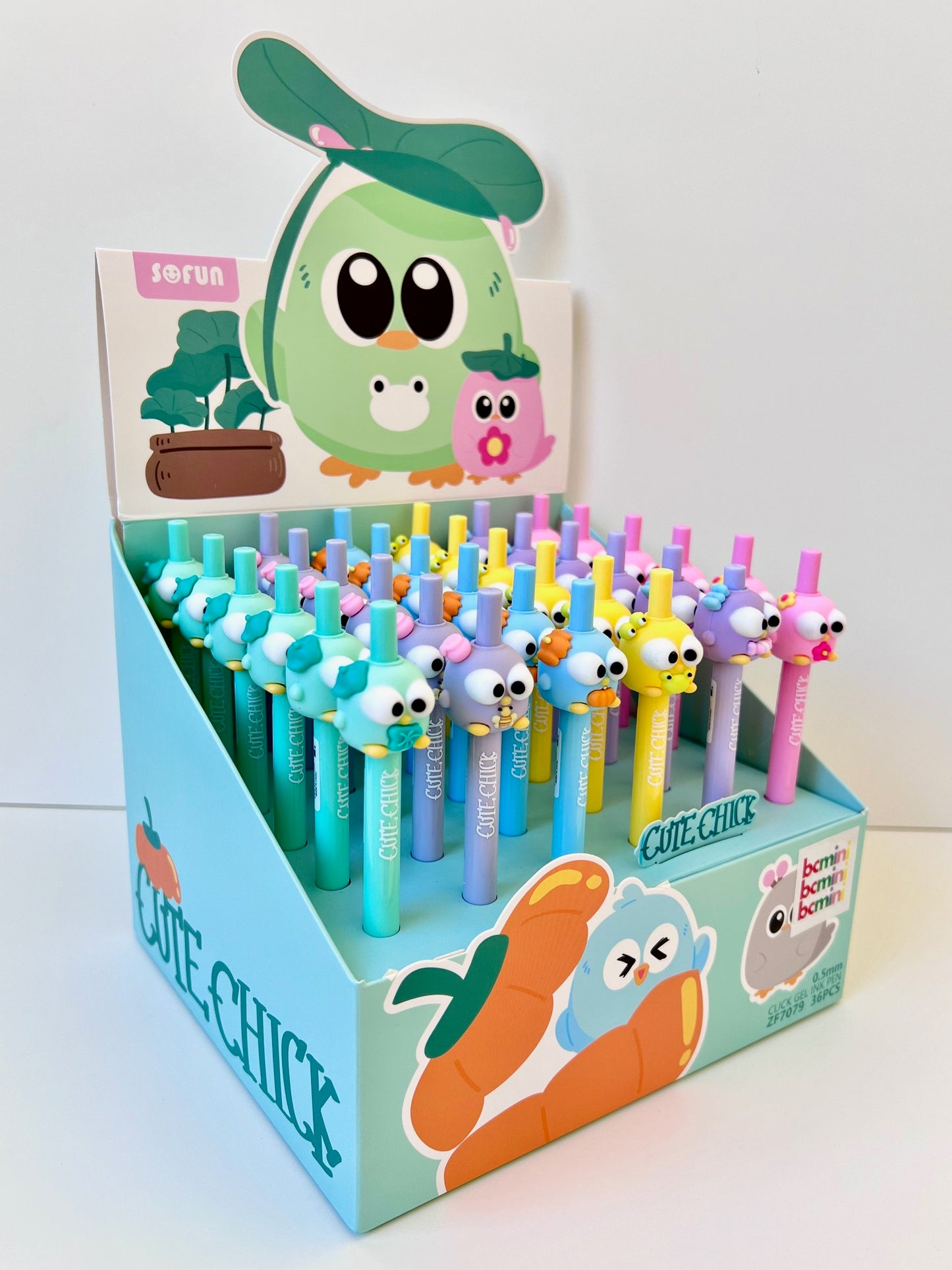 22673 CUTE BIRD CHICKS RETRACTABLE GEL PEN-36