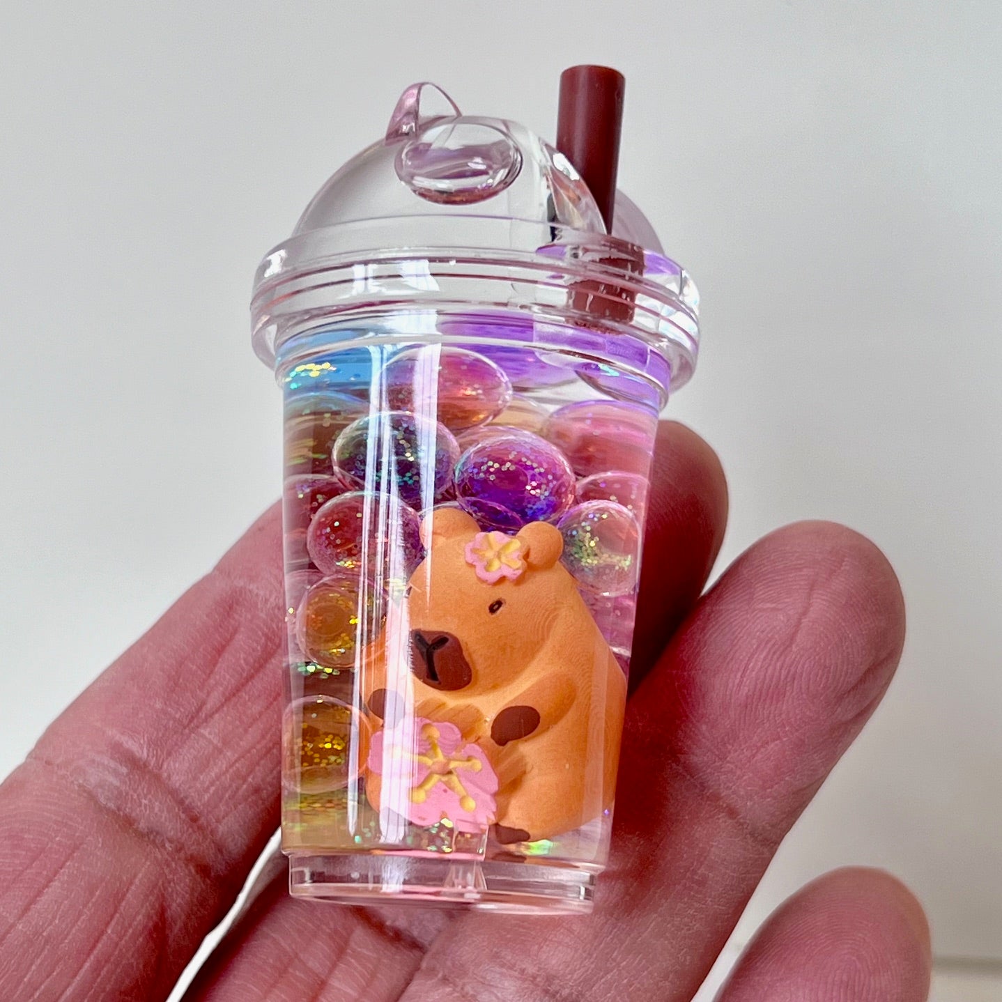 12180 CAPYBARA BOBA FLOATY KEY CHARM-12