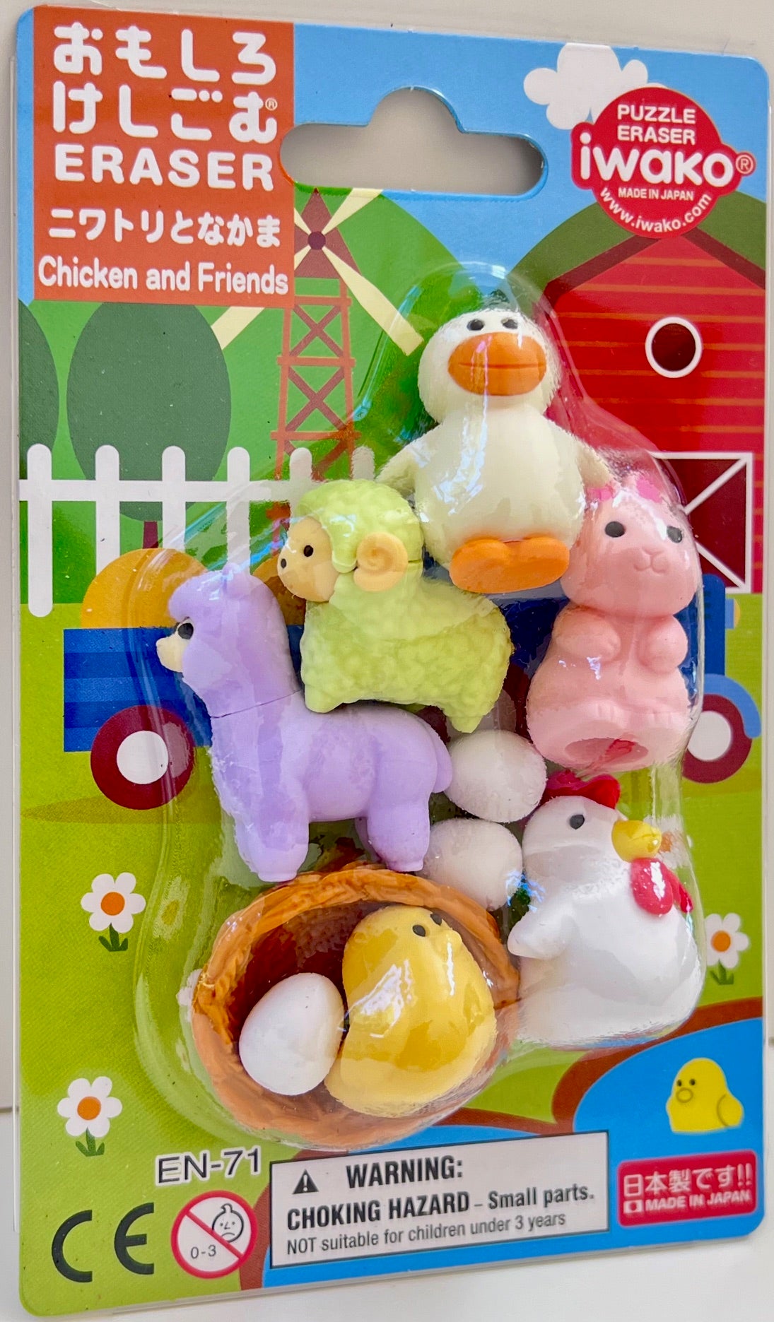 38376 CHICKEN AND FRIENDS ERASER CARD-10 CARDS