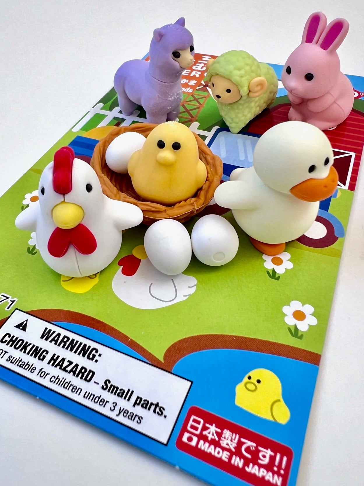 38376 CHICKEN AND FRIENDS ERASER CARD-10 CARDS