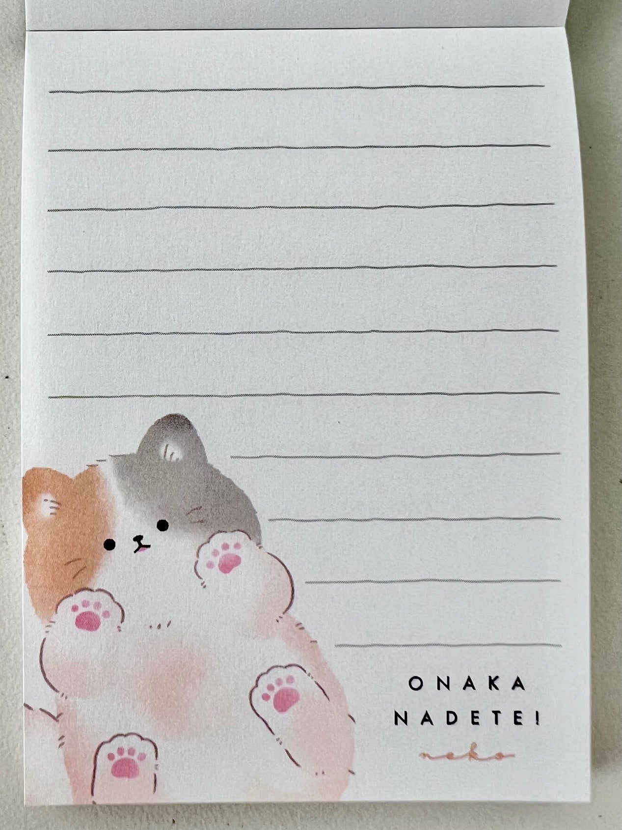 120776 Kitten Cat Paw Onaka Nadetei Mini Notepad-10