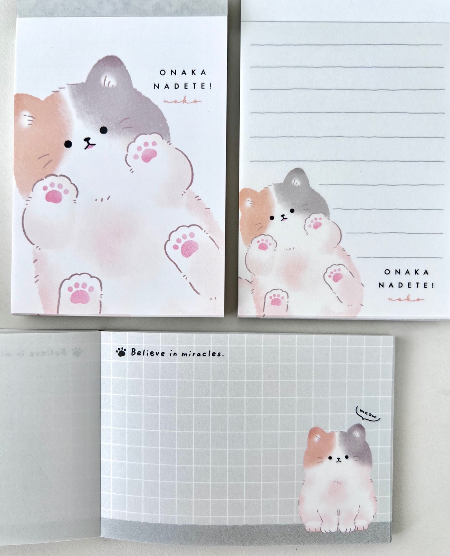 120776 Kitten Cat Paw Onaka Nadetei Mini Notepad-10