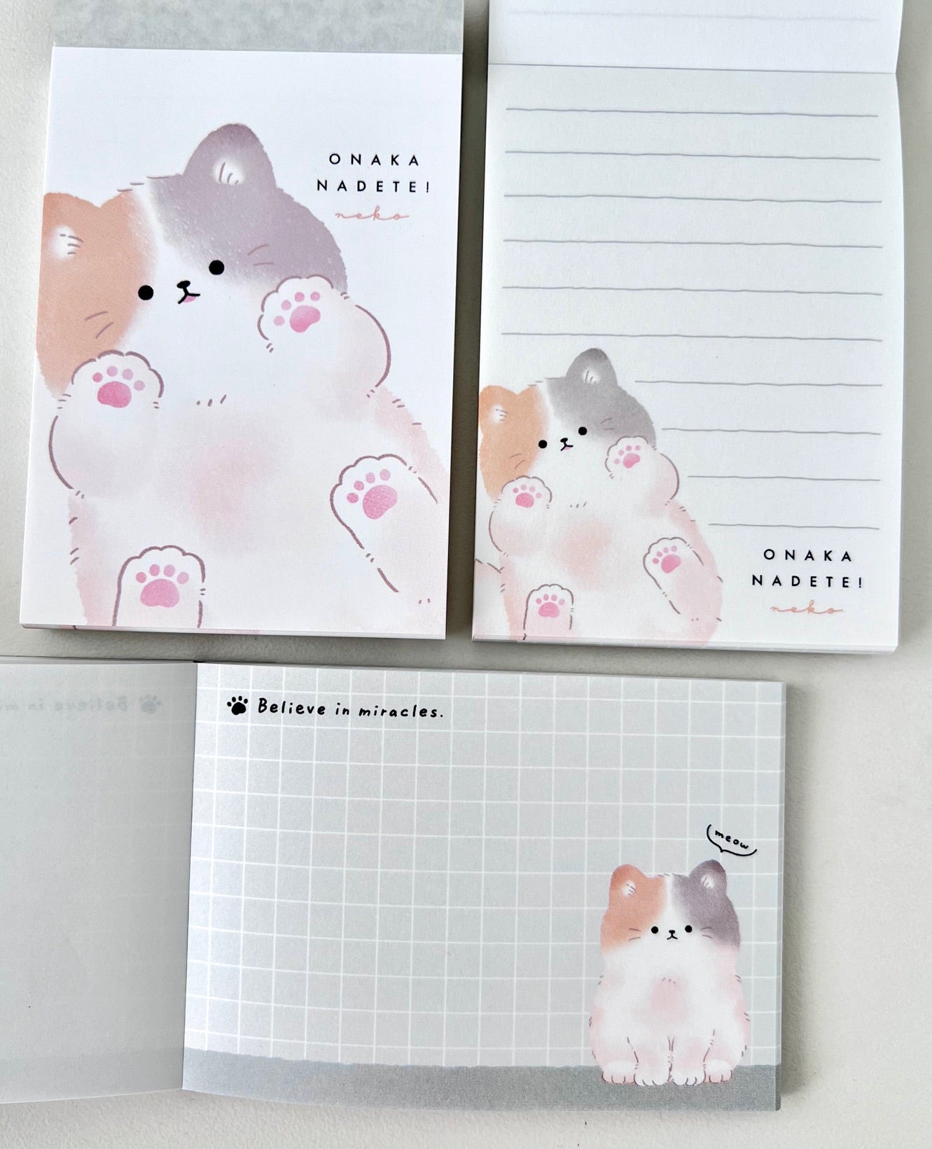 120776 Kitten Cat Paw Onaka Nadetei Mini Notepad-10