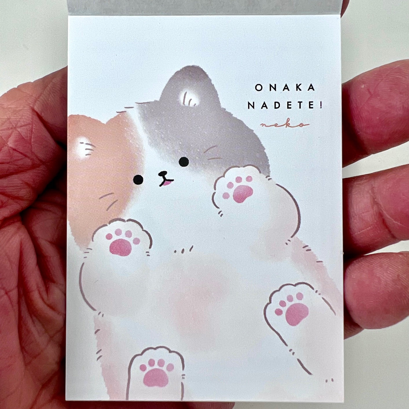 120776 Kitten Cat Paw Onaka Nadetei Mini Notepad-10