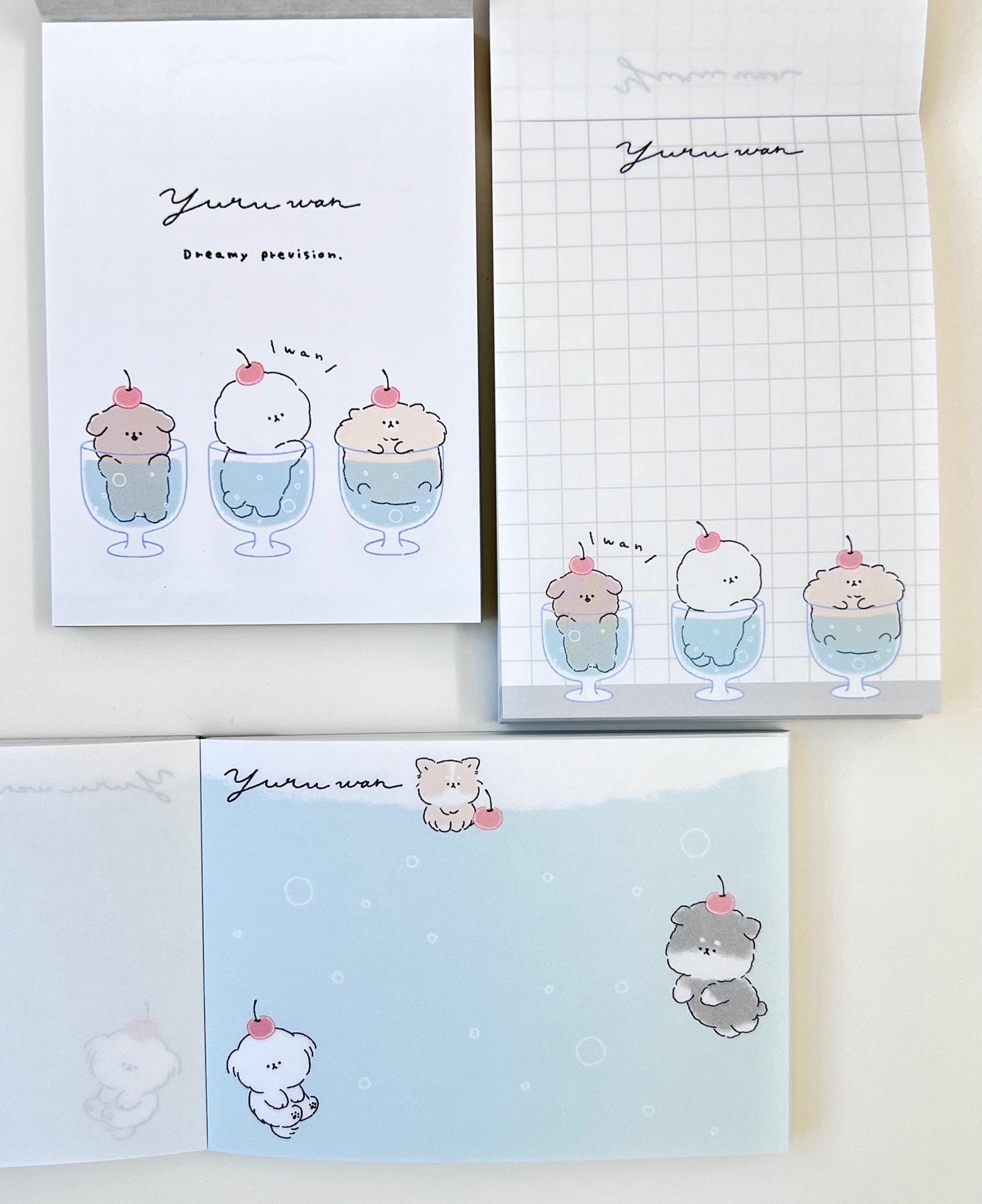 216463 Puppy Dog Dessert Yuru Wan Freamy Prevision Mini Notepad-10