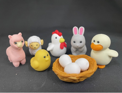 382841 CHICKEN AND FRIENDS ERASERS-30