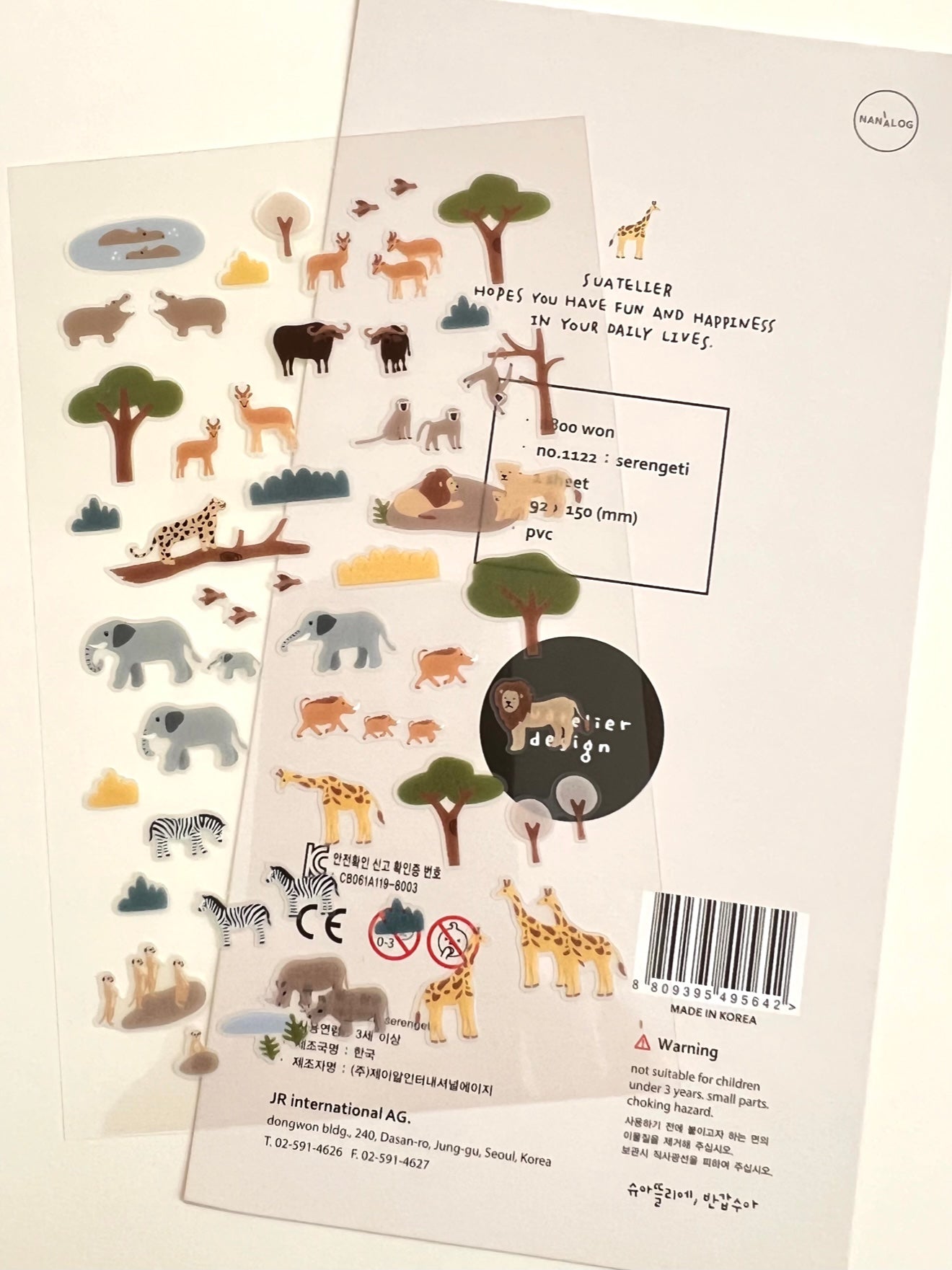 01122 SERENGETI ANIMAL SAFARI STICKERS-12