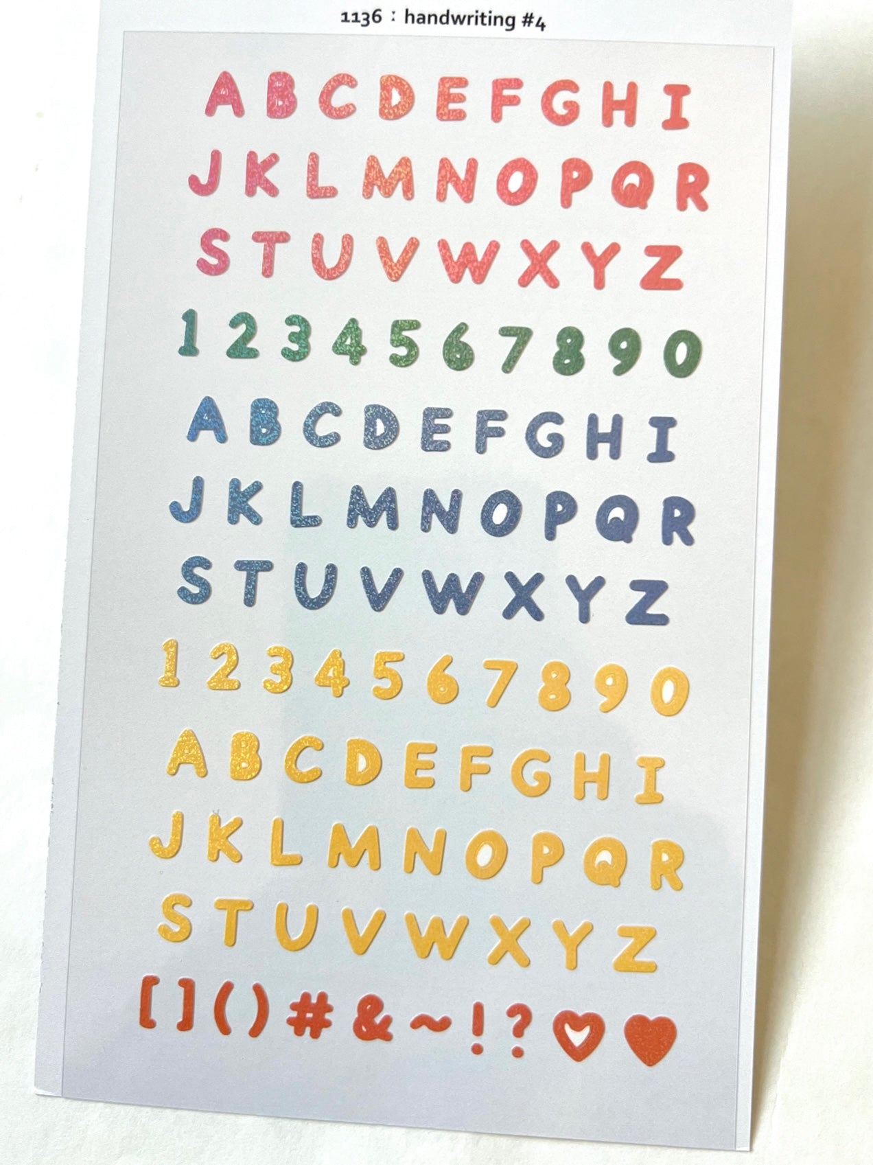 01136 HANDWRITING COLORFUL LETTERS STICKERS-12 – BCmini