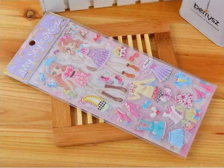 X 10107 DRESS-UP DOUBLE SHEET GLITTER STICKERS-DISCONTINUED