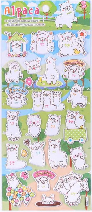 X 10120 ALPACA PUFFY STICKERS-DISCONTINUED