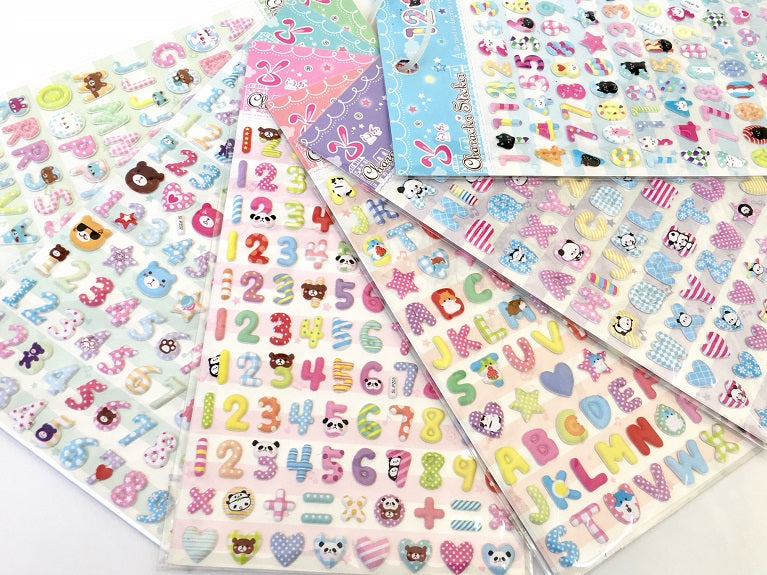 X 10132 ANIMAL PUFFY ALPHABET NUMBERS STICKERS-DISCONTINUED