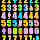 X 10133 NEON ALPHABET NUMBER PUFFY STICKERS-DISCONTINUED