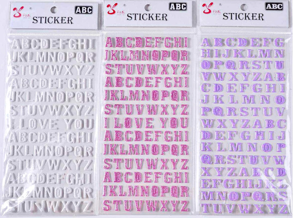 X 10134 GLITTER ALPHABET NUMBER PUFFY STICKERS-DISCONTINUED