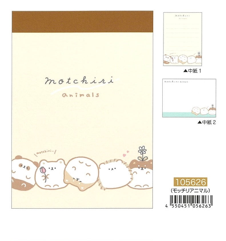 X 105626 Round Motchiri Animals Mini Notepad-DISCONTINUED