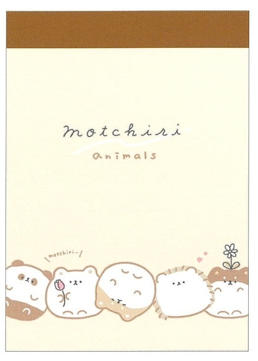 X 105626 Round Motchiri Animals Mini Notepad-DISCONTINUED