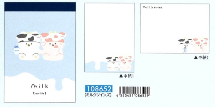 X 108652 Milk Twin Mini Notepad-DISCONTINUED