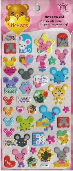 X 11093 MOUSE BIG PUFFY STICKERS-DISCONTINUED