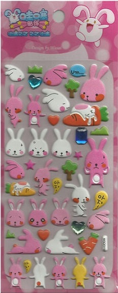 X 10247 RABBIT CRYSTAL PUFFY STICKERS-DISCONTINUED