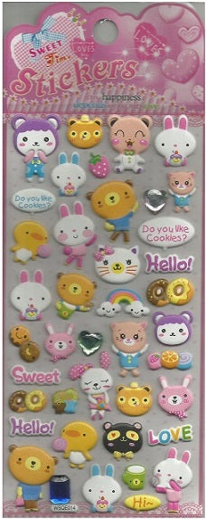 X 10251 ANIMAL CRYSTAL PUFFY STICKERS-DISCONTINUED