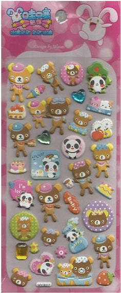 X 10253 BABY BEAR CRYSTAL PUFFY STICKERS-DISCONTINUED