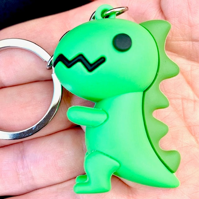 X 12028 GREEN DINOSAUR CHARM with keyring-DISCONTINUED