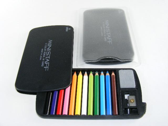 22132 12 mini pencils in plastic case set-Black-1