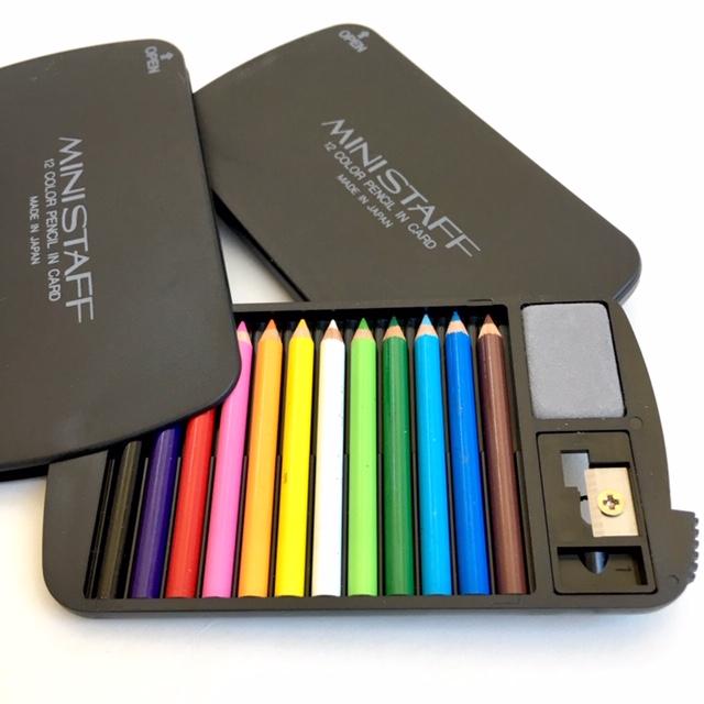 22132 12 mini pencils in plastic case set-Black-1