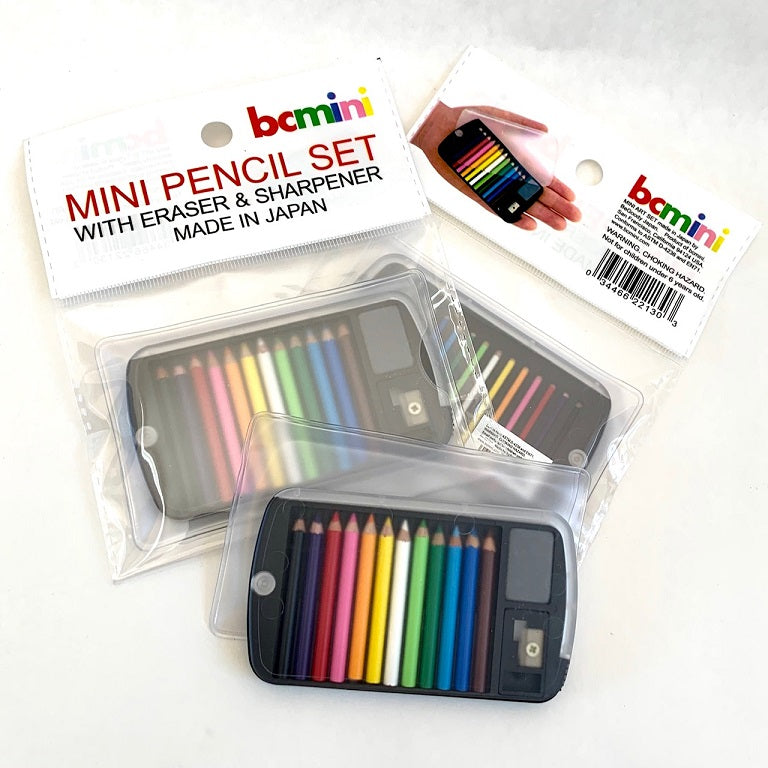 BeGoody Japan 12 mini color pencils in plastic card case - 22134